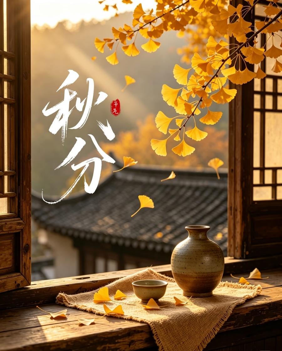 秋分昼夜均分，暑气消退，正值秋收。习俗有竖蛋、吃秋菜；养生注意润燥，早睡早起。