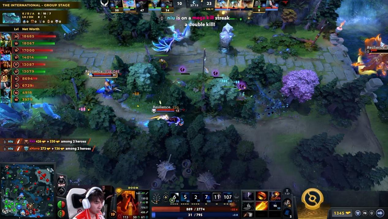 DOTA2TI15 瑞士轮1-3组中国赛区内战XG对阵TR战队BO3第二局，经过