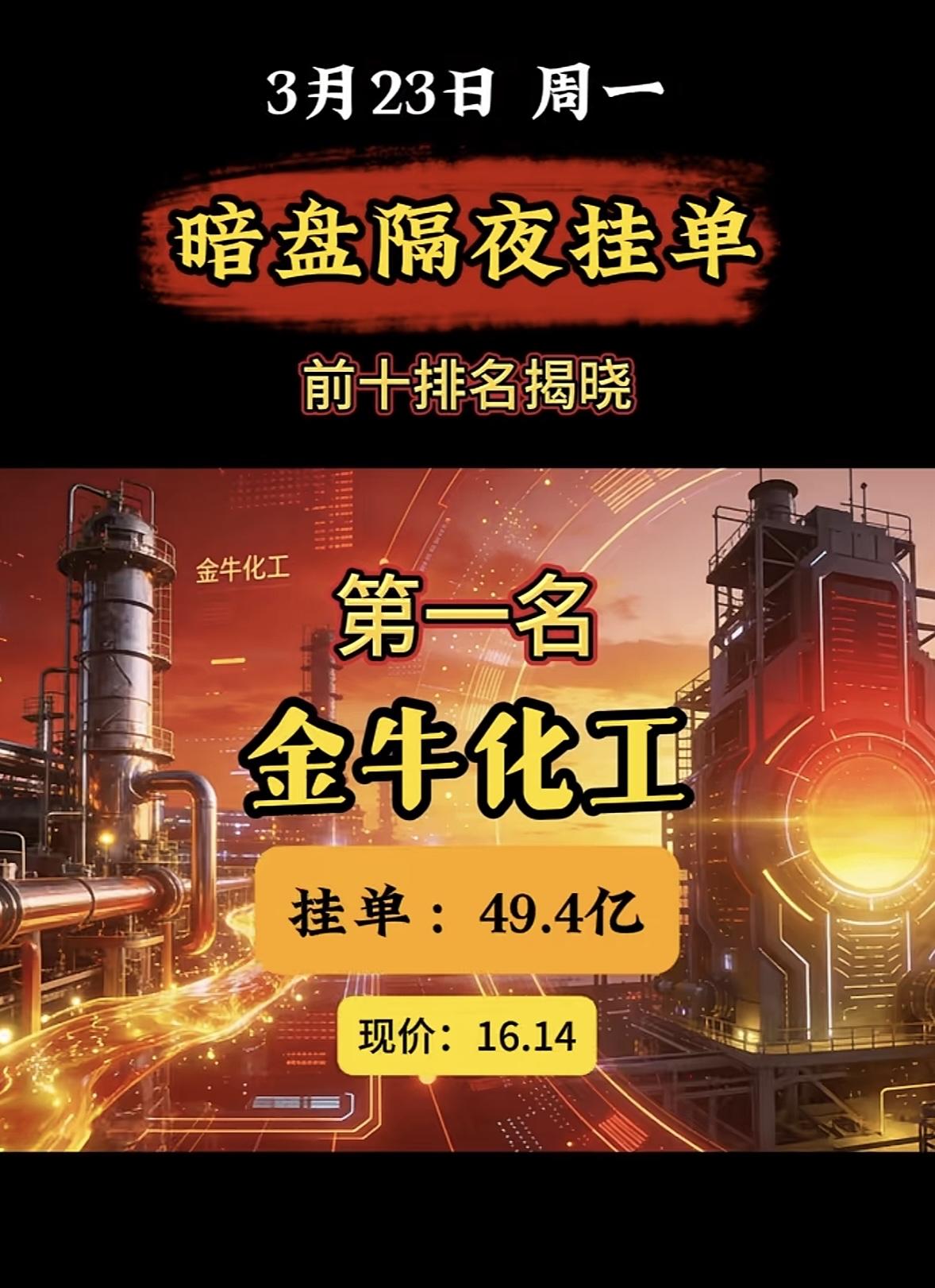 3月23日周一暗盘隔夜挂单揭晓

东方新能现在股价3.48元，还有18.7亿的挂