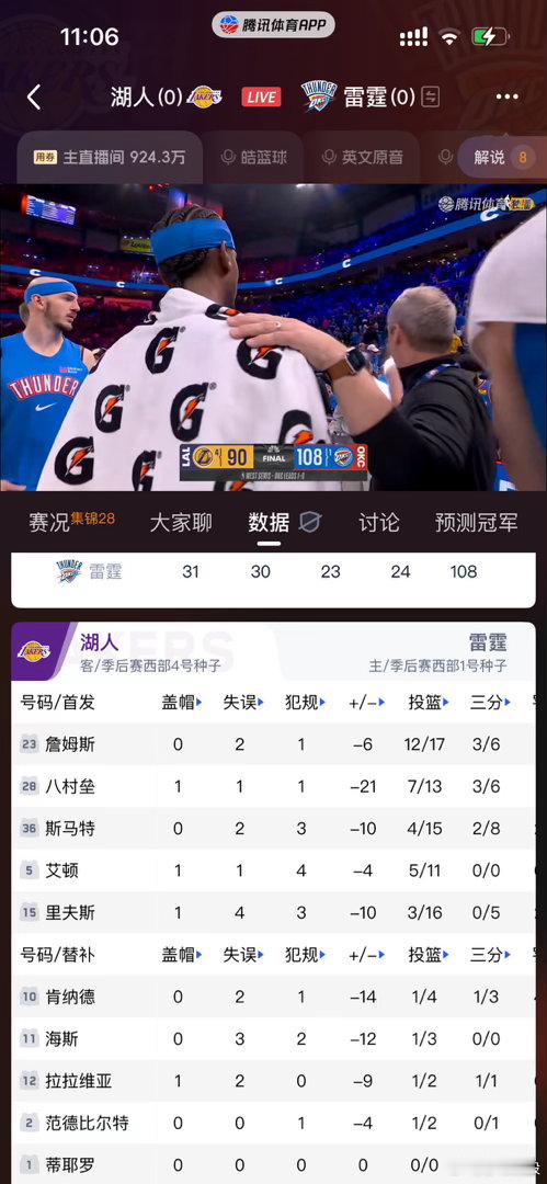 湖人输了，詹姆斯没输！ 