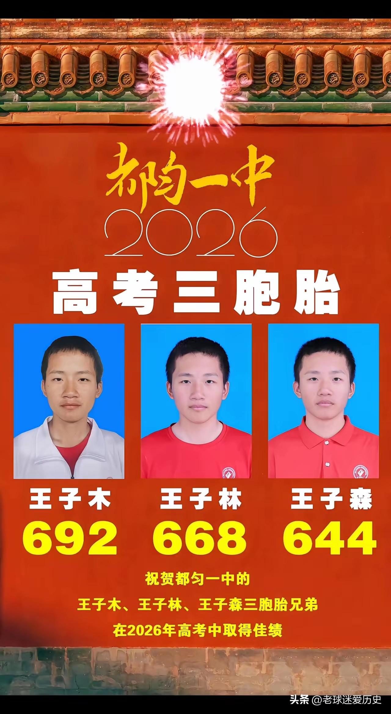 这三兄弟真是太牛了[赞][赞][赞]
每多一个“木”，就少24分，
那要是四胞胎