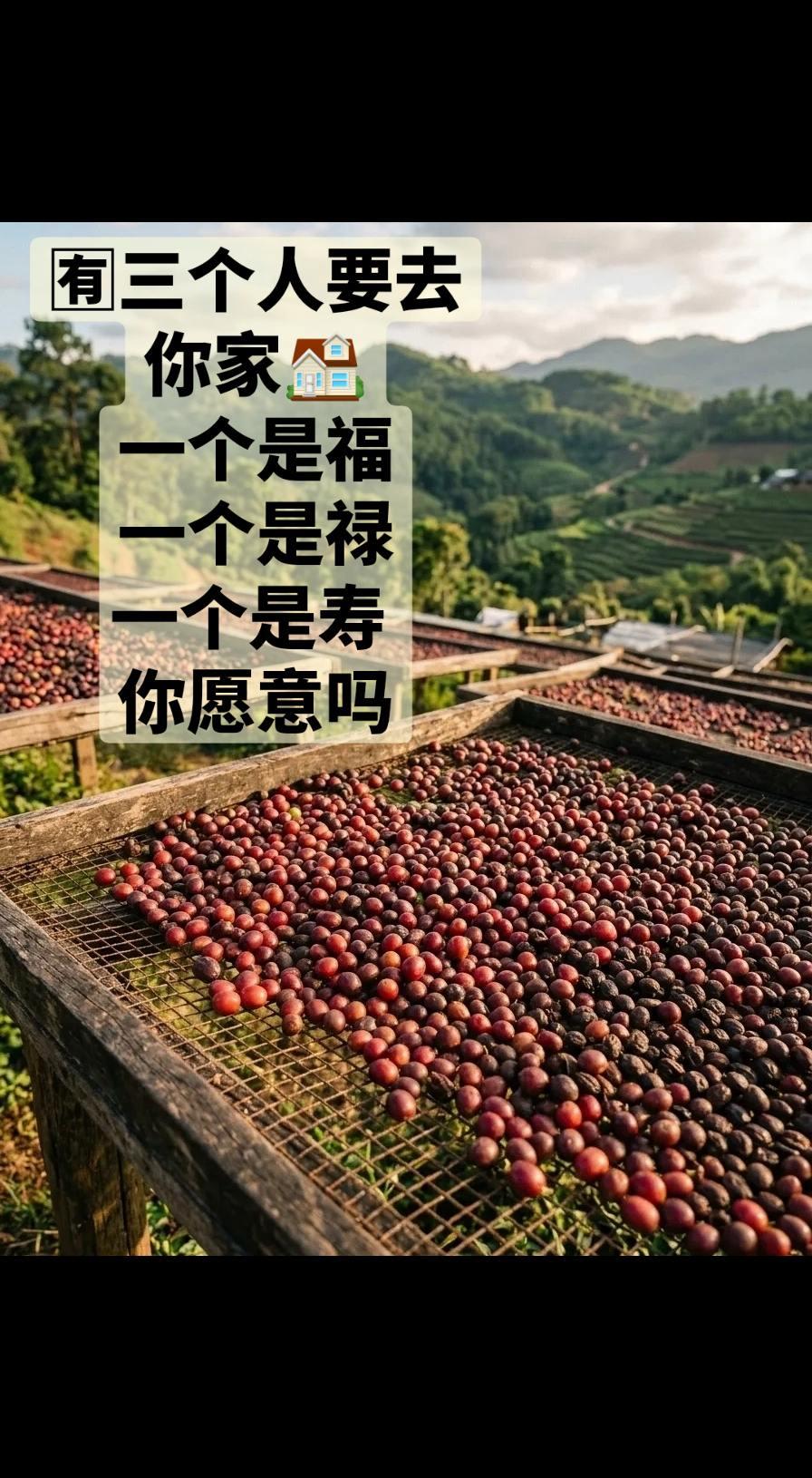 朋友突然问我：“如果有三个人一起去你家，‘福、禄、寿’你愿意吗？”

最近总刷到