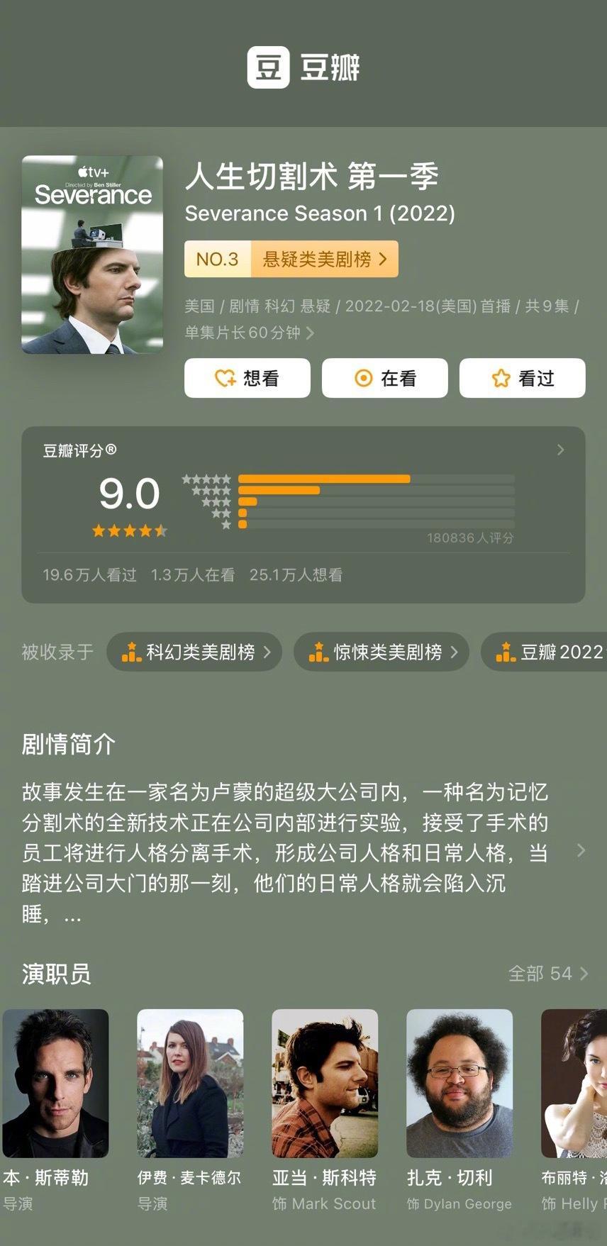 高分美剧《人生切割术》将翻拍中国版 