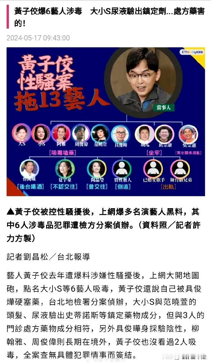 大小S和范晓萱的药检结果出来了，没有毒品成分，有违禁药成分，但是有很多网友还是认