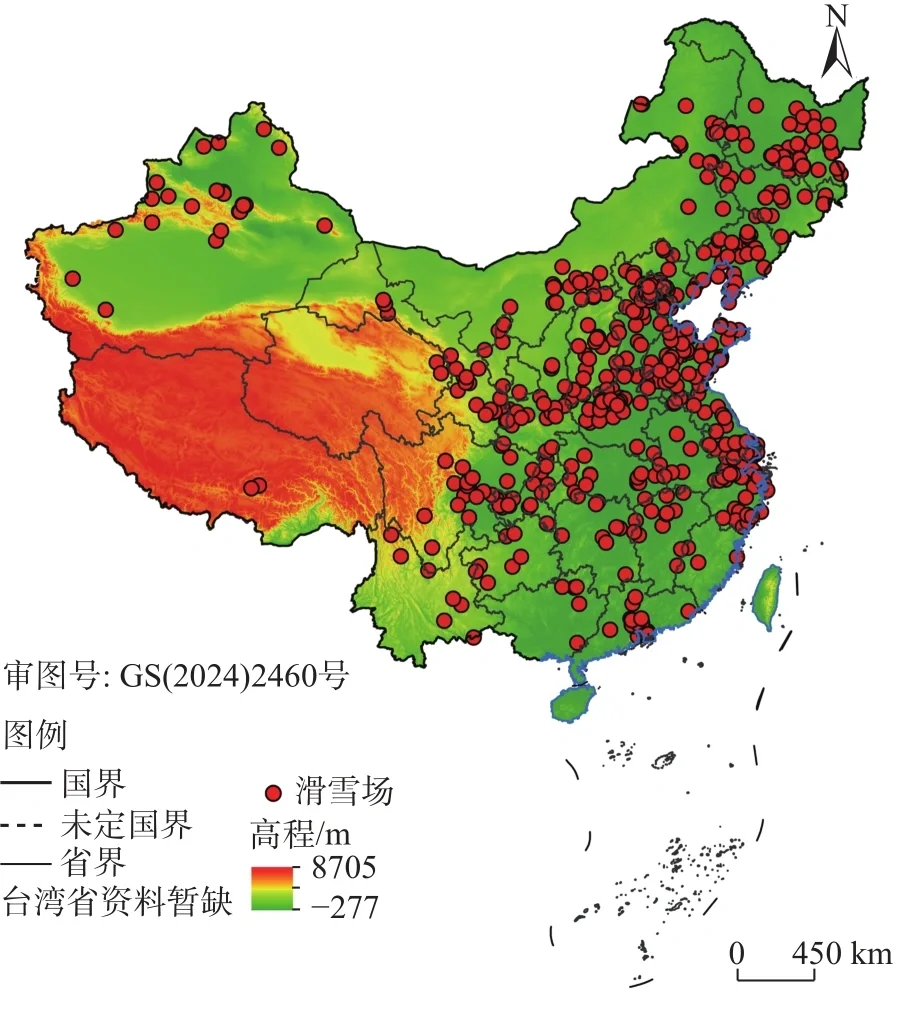 全国冰雪经济分布图（地理成因分析）