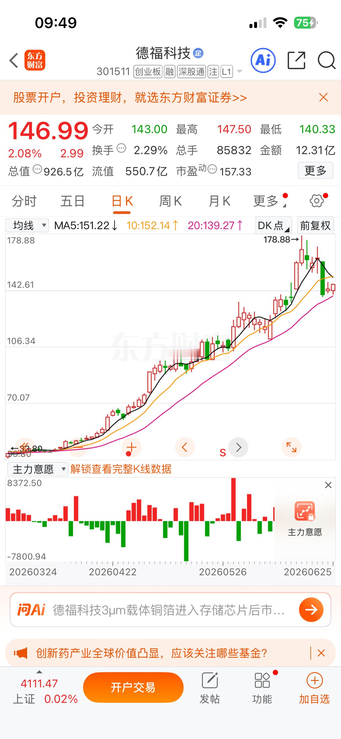 昨天提示的$宏和科技 sh603256$ 、$德福科技 sz301511$ 、$