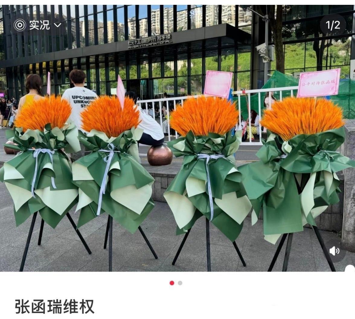 tg 张函瑞粉丝维权送公司花篮 
