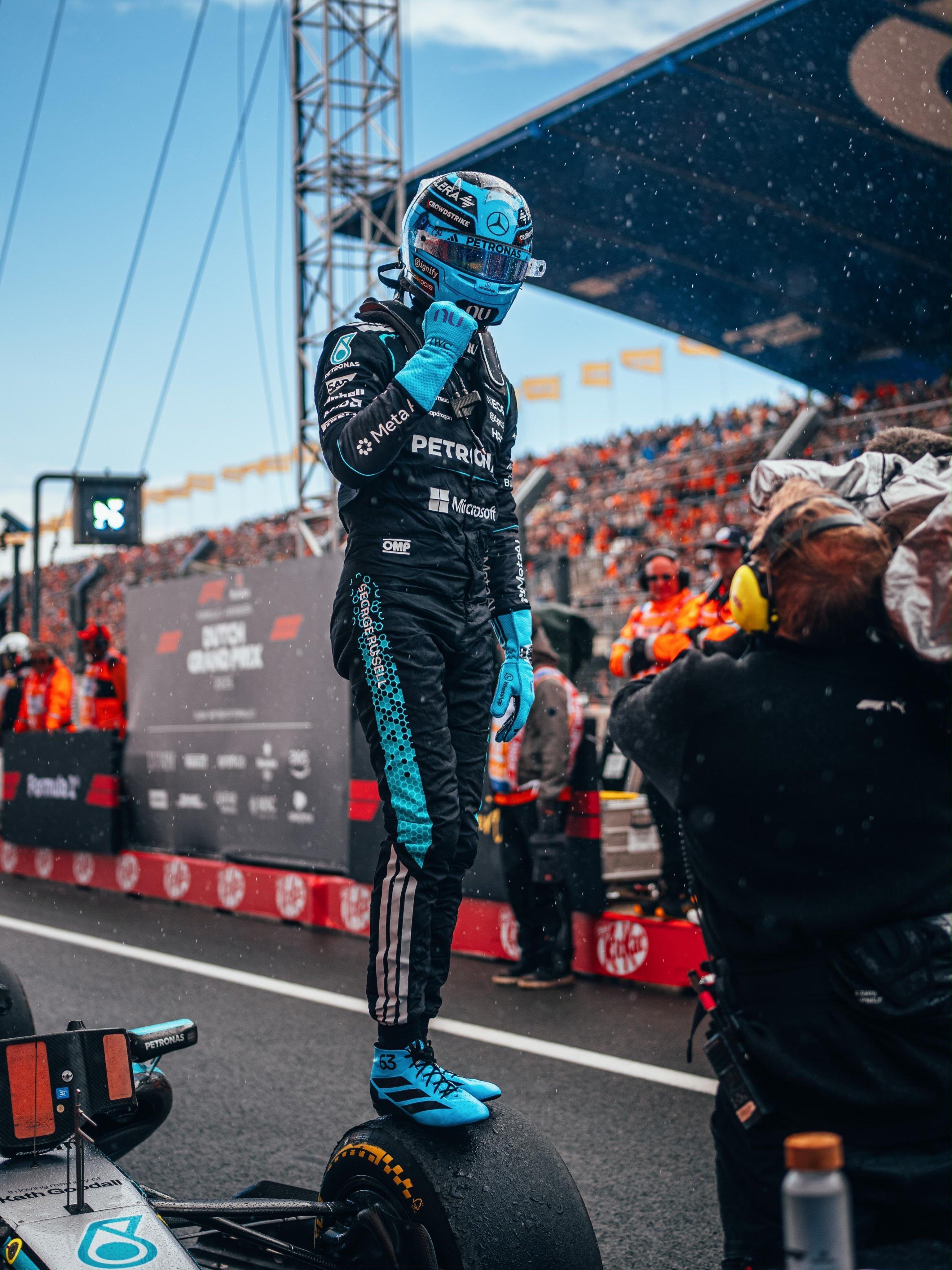 georgerussell63发布一则冲刺赛P1！！🔥 赛季下半程强势开局，大