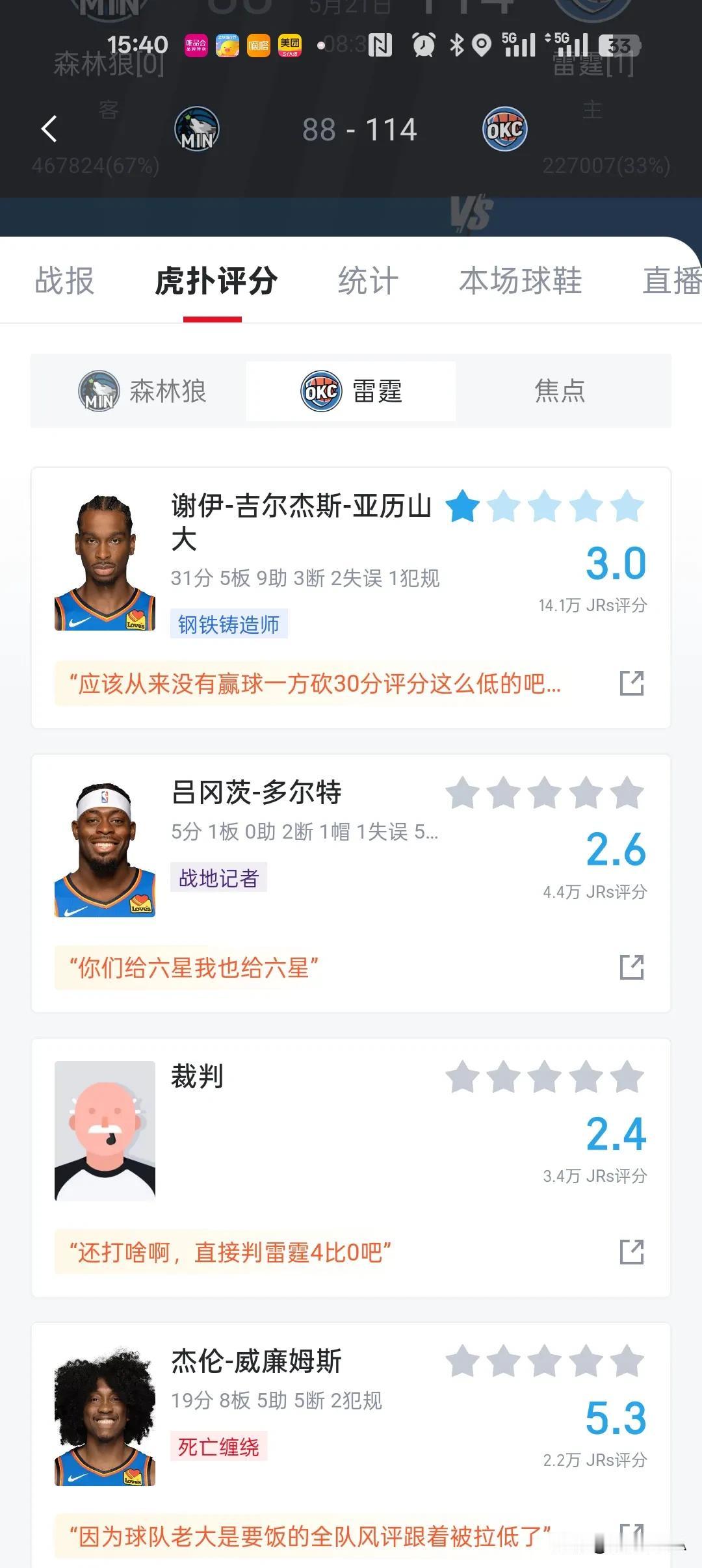 看看吧亚力山大，这才是球迷喜欢看的比赛！联盟今天公布亚历山大为本赛季联盟MVP，