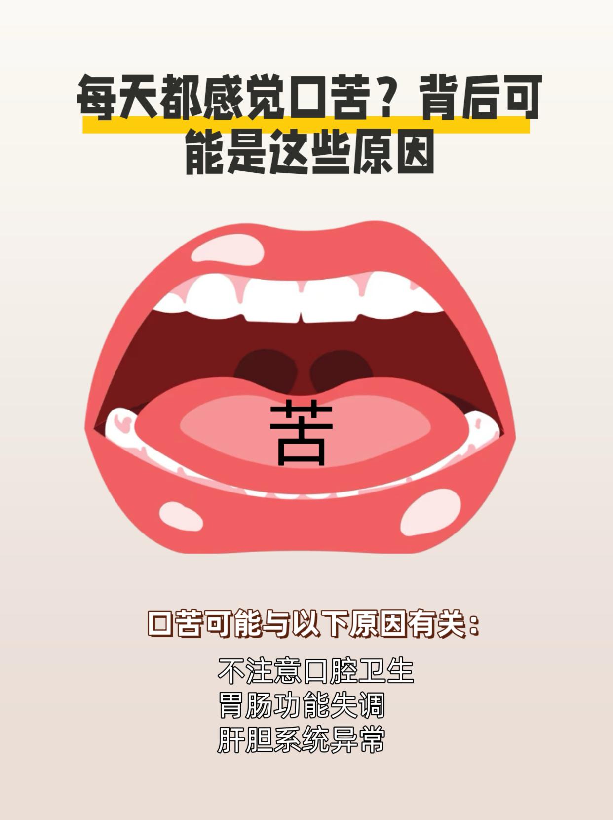早晨醒来嘴里发苦，像含了片黄连？别急着对号入座“大病”，但也不能完全忽视。口苦就