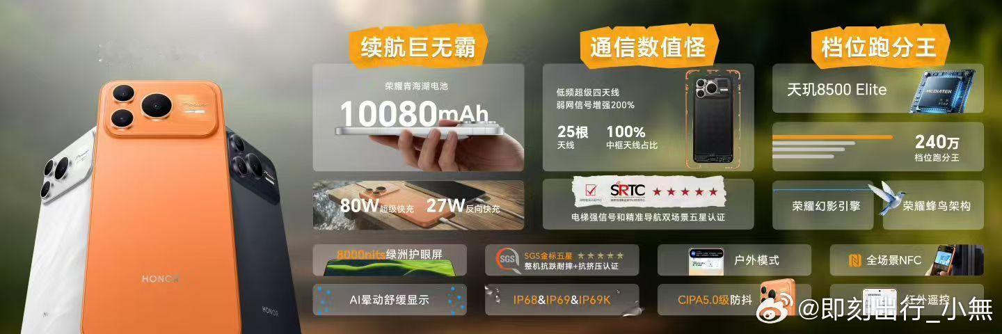 荣耀Power2全身充满Power 荣耀Power 2正式发布，12GB+256
