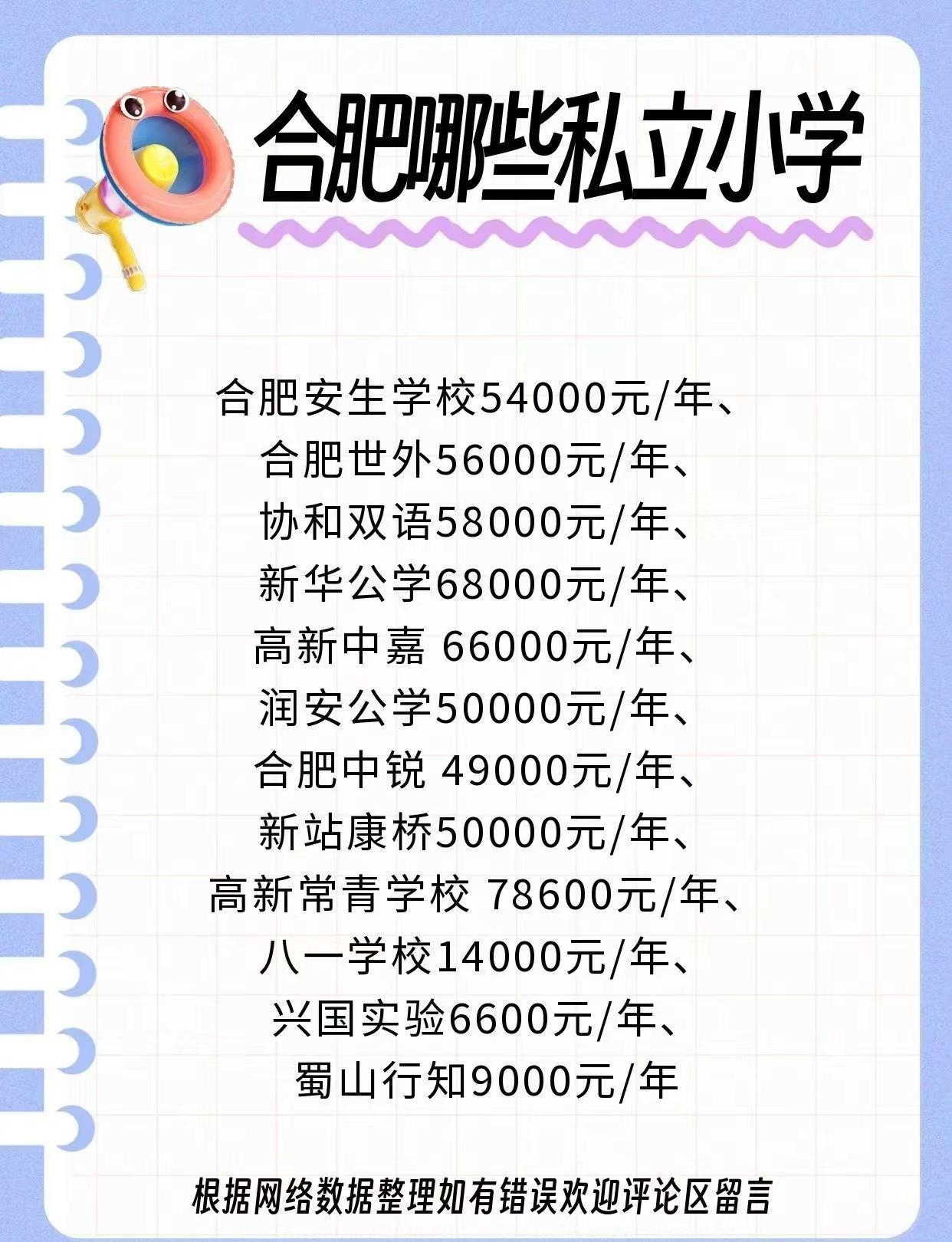 合肥私立小学名单。你家孩子上的哪个学校