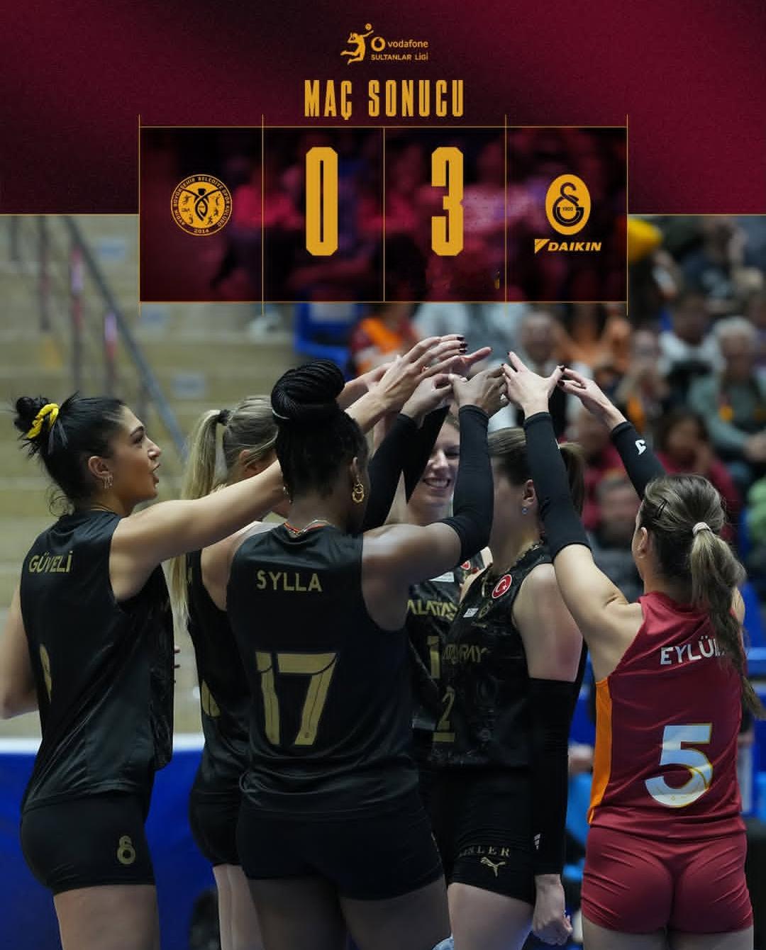 加拉塔萨雷客场3比0取胜艾登都会，王媛媛本场轮休了。 