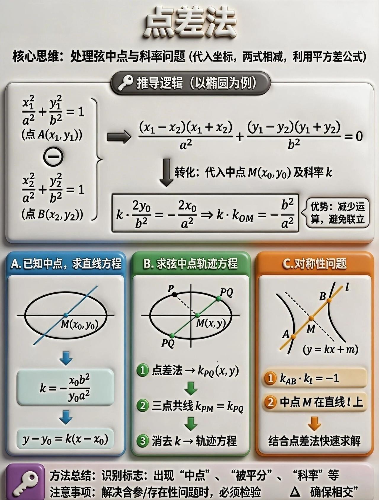 【高中数学】圆锥曲线——点差法