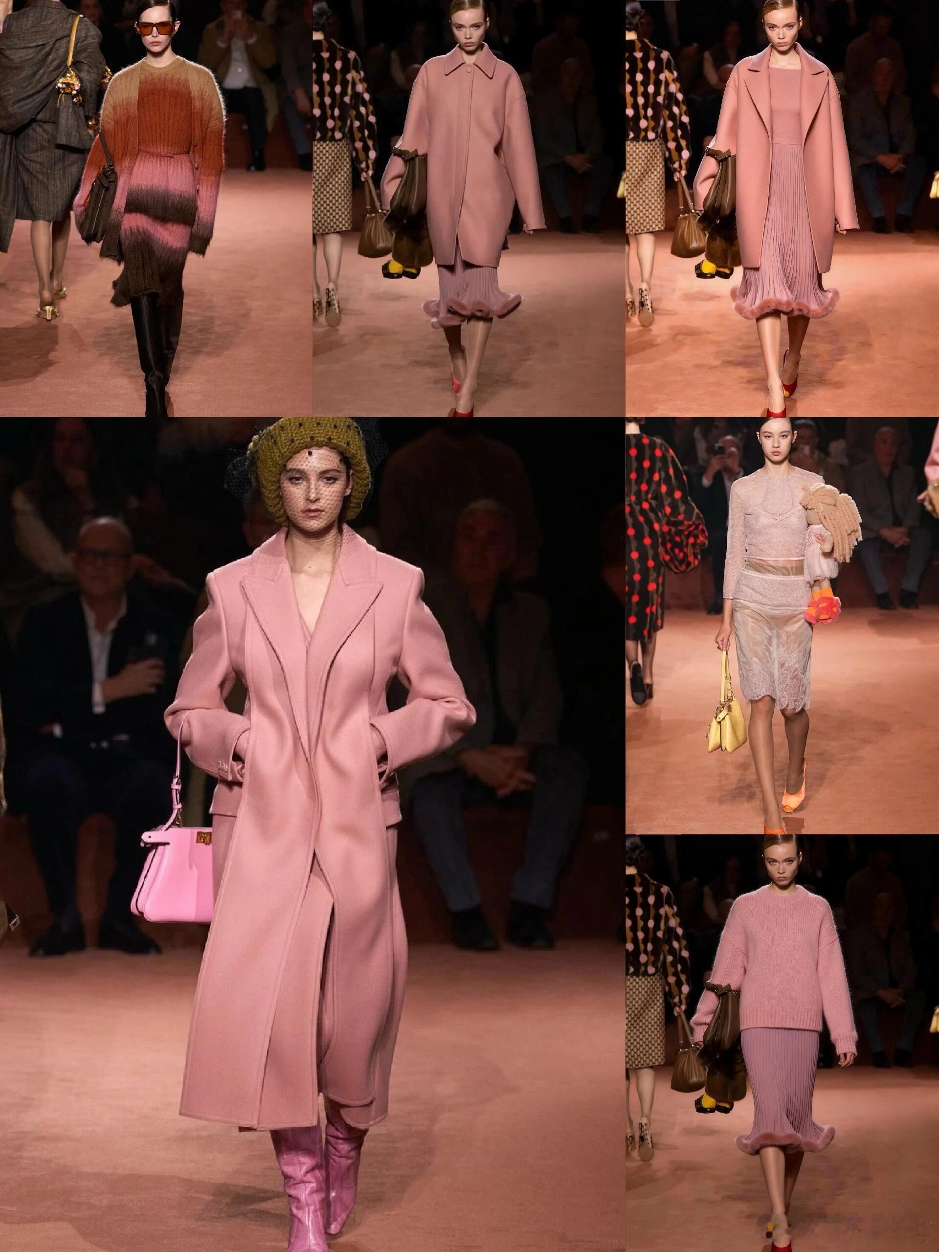 淡雅粉Fendi 2025秋冬秀场的浪漫杀招！当时尚圈还在争论秋冬该被深沉色调统