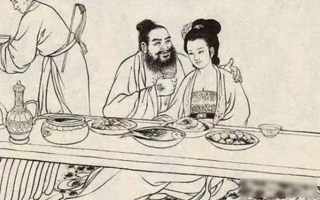朱温杀了唐哀帝后，在宴席上将绝色侍妾刘氏带到首席谋士敬翔身边，说："我把她赏给你