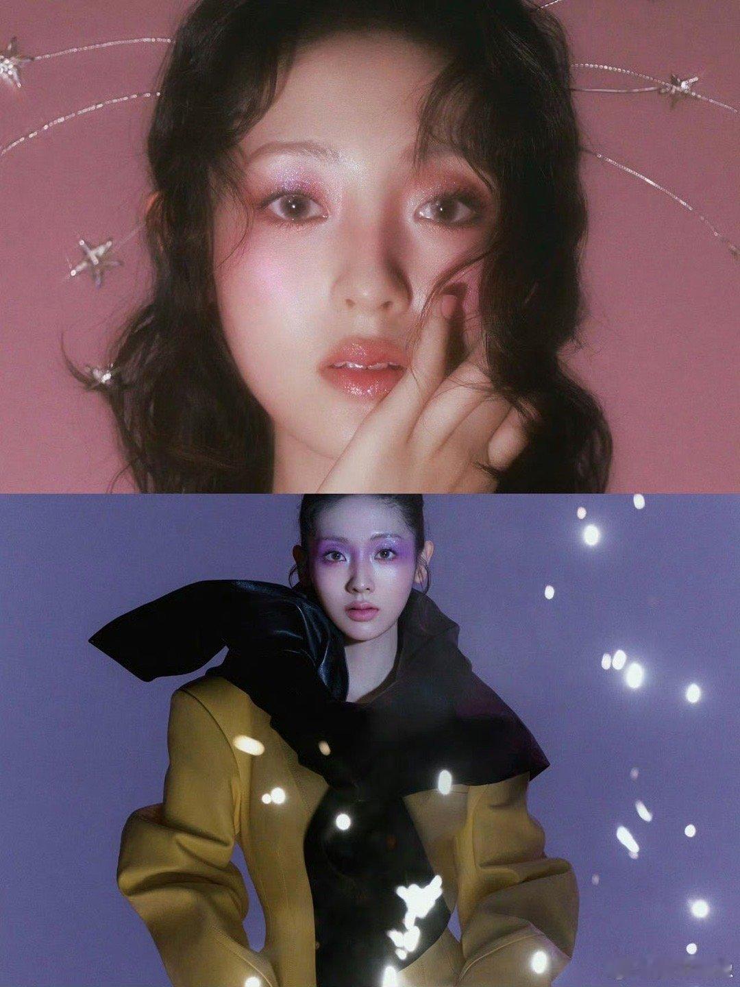邢菲 红气养人 《生万物》热播后时尚资源飙升！Elle美妆大片玩转粉紫、橙调妆容