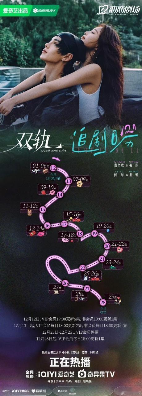 娱乐双轨连更11天 虞书欣何与双轨空降6集，爱奇艺播出，连更11天！ 