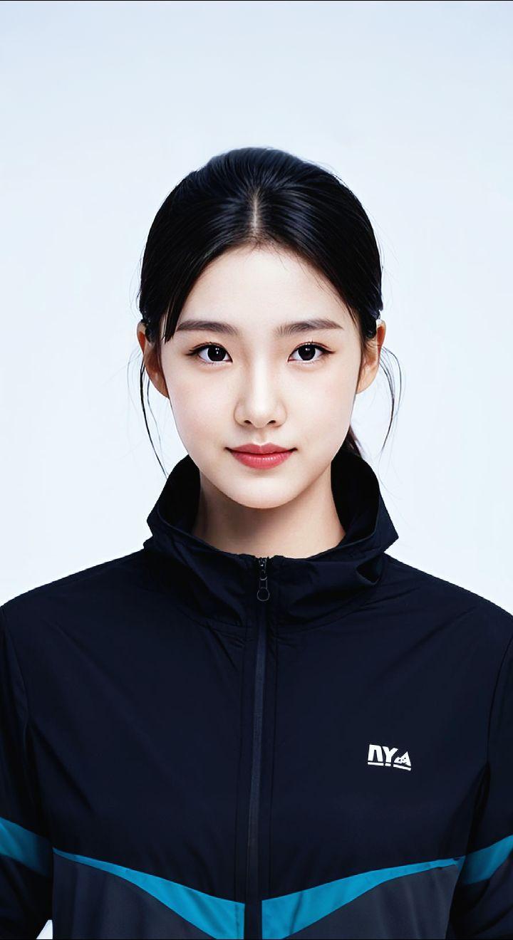 AI扩图 AI黑领甜笑像