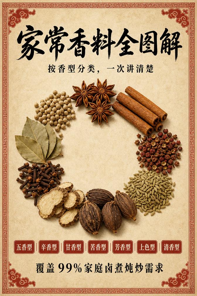别再乱加香料了！家常香料全图解，看完再也不翻车！
 
以前我卤肉总翻车，要么香料