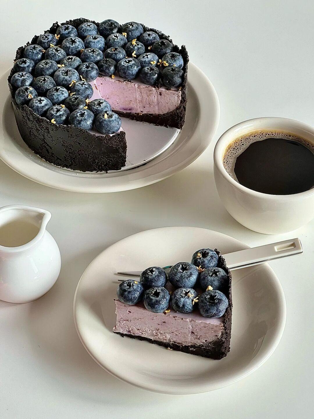 烘焙日记🫐蓝莓奥利奥芝士蛋糕🍰免烤箱