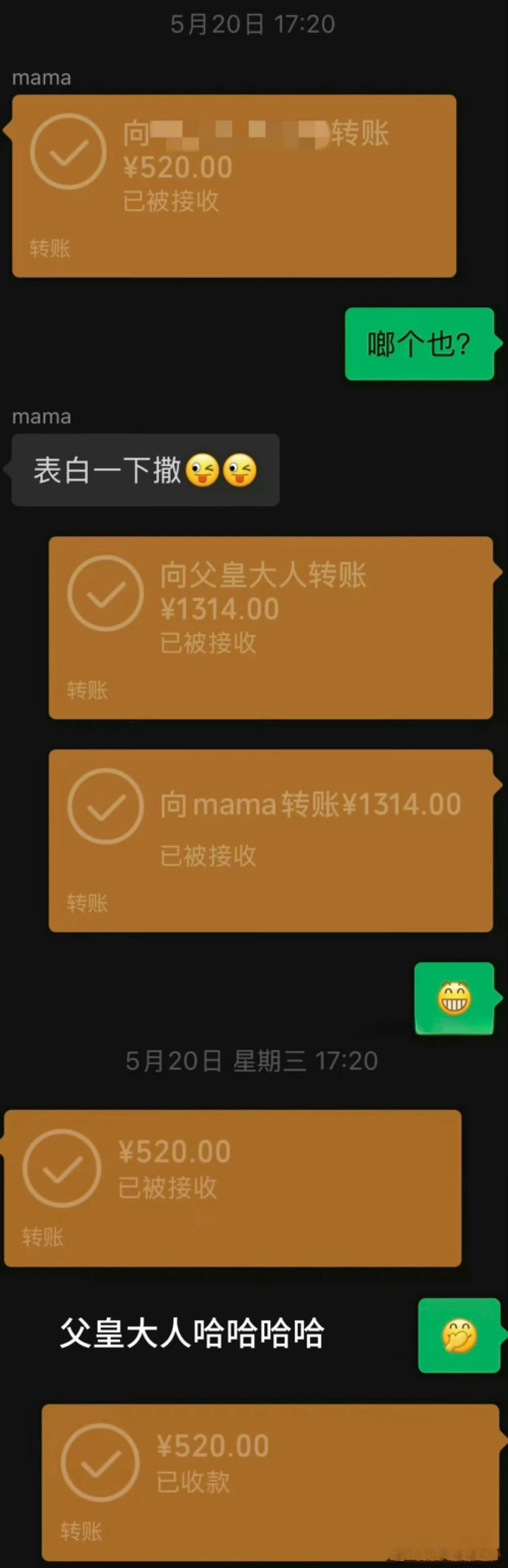 穆祉丞高会晒妈妈转账如此可爱又幸福的一家人 怪不得长出一个萌萌饺子☺️ 