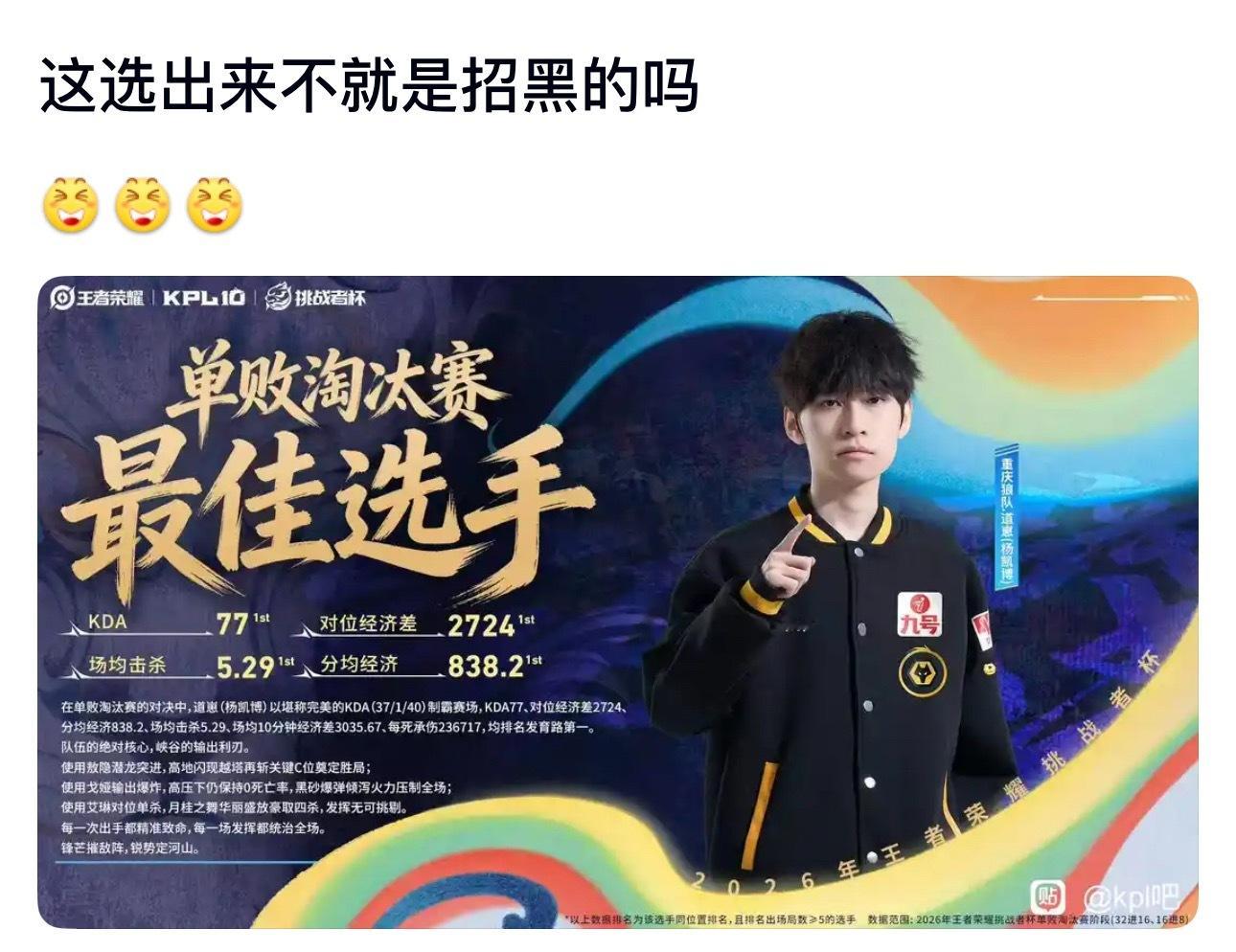 KPL挑战者杯开始各种捧道崽了，春季赛一阵强给，挑杯就打两场比赛还专门设置一个“