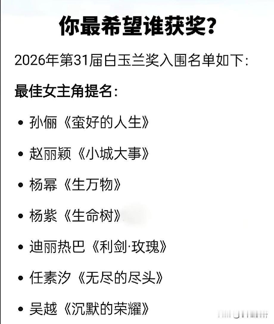 热巴热巴利剑玫瑰，吴越老师的沉默的荣耀这两都是我心中第一