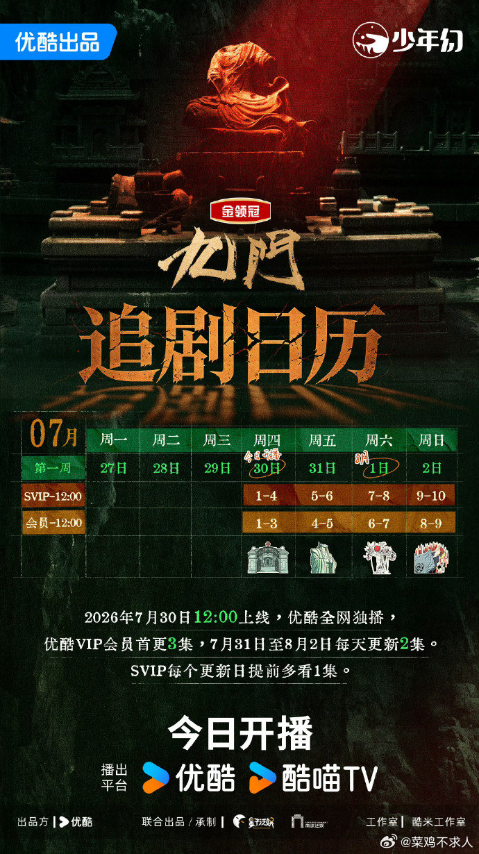 九门追剧日历 九门今日开播，首播4集，12点来看陈伟霆、陈瑶、曾舜晞九门的故事！