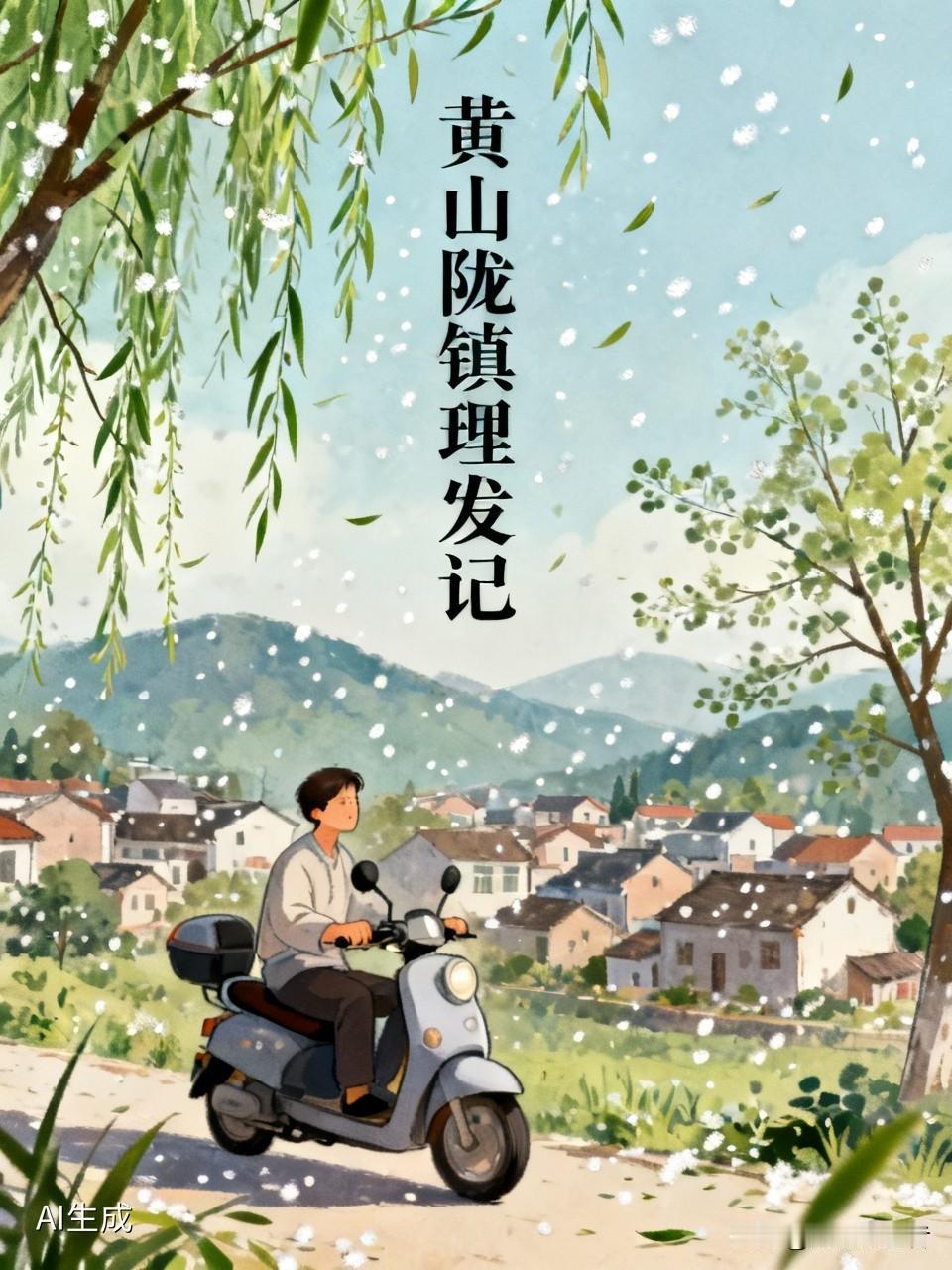 今日中午，我骑着电动车前往黄山陇镇理发。路上，柳树和杨树飘下的絮状物，让我的鼻子