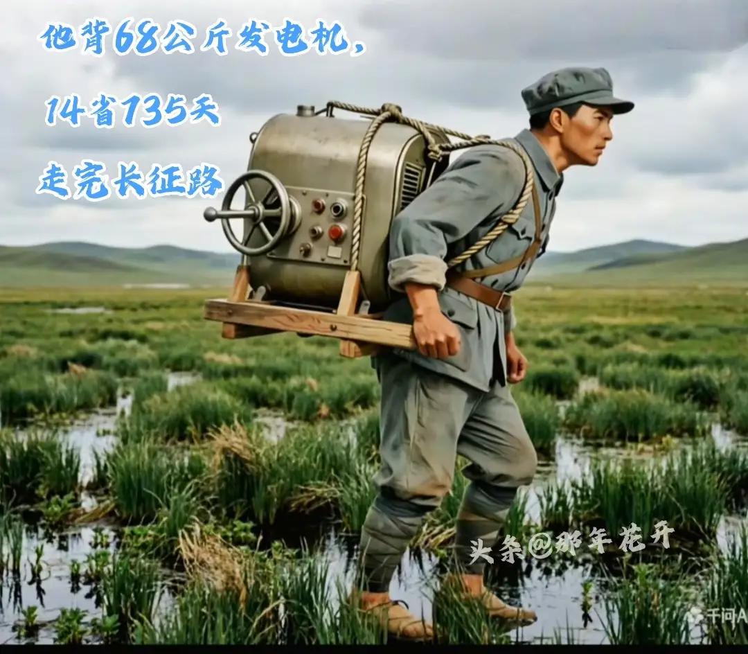 泪奔！红军战士谢宝金，背着68公斤发电机走完长征路，晚年军博重见这台发动机，伸手