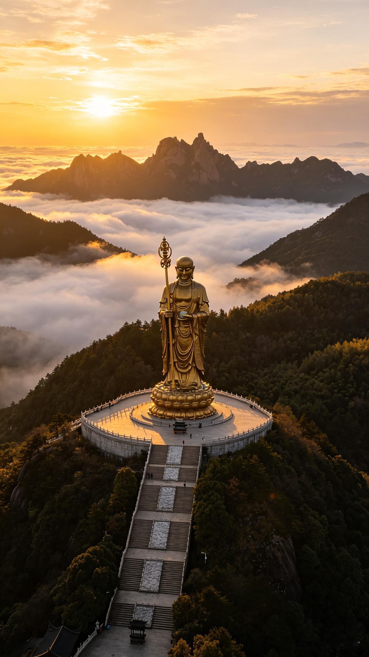[福]【踏遍九华寻静境｜登临云海礼慈尊】
[福]从九华古街漫步出发，穿行幽深禅院