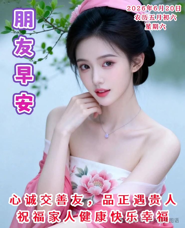 🌅晨起问候万事甜，真心惦念在心间，🌈新的一天愿您，好运随风款款来，🌸余生温