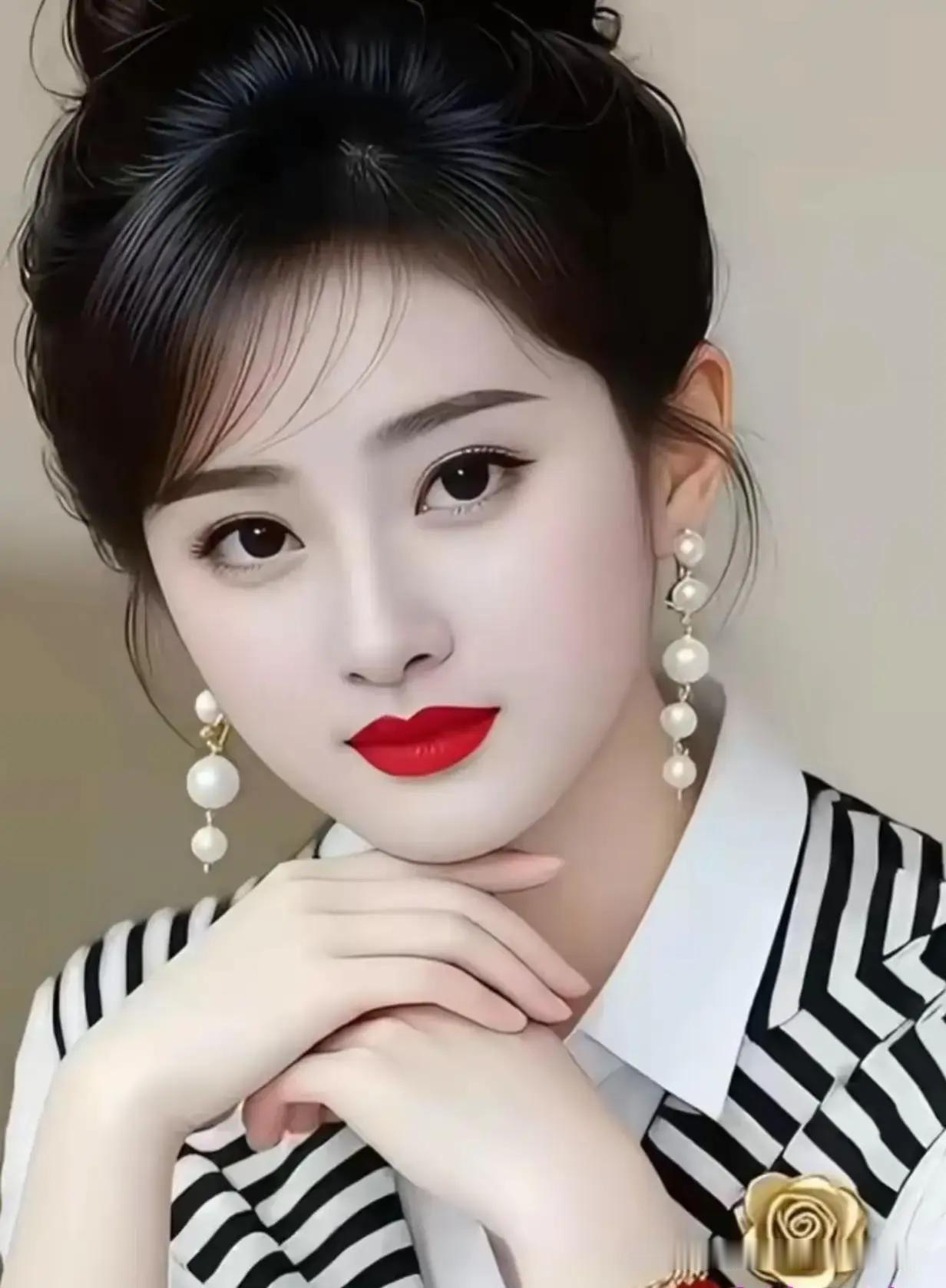 这种朴素的穿搭更衬托出美女的天生丽质，友友们喜欢她吗？