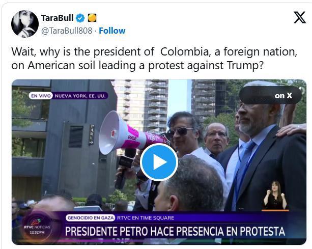 美国国务院表示，将撤销哥伦比亚总统古斯塔沃·佩特罗的签证。
国务院在其社交平台X