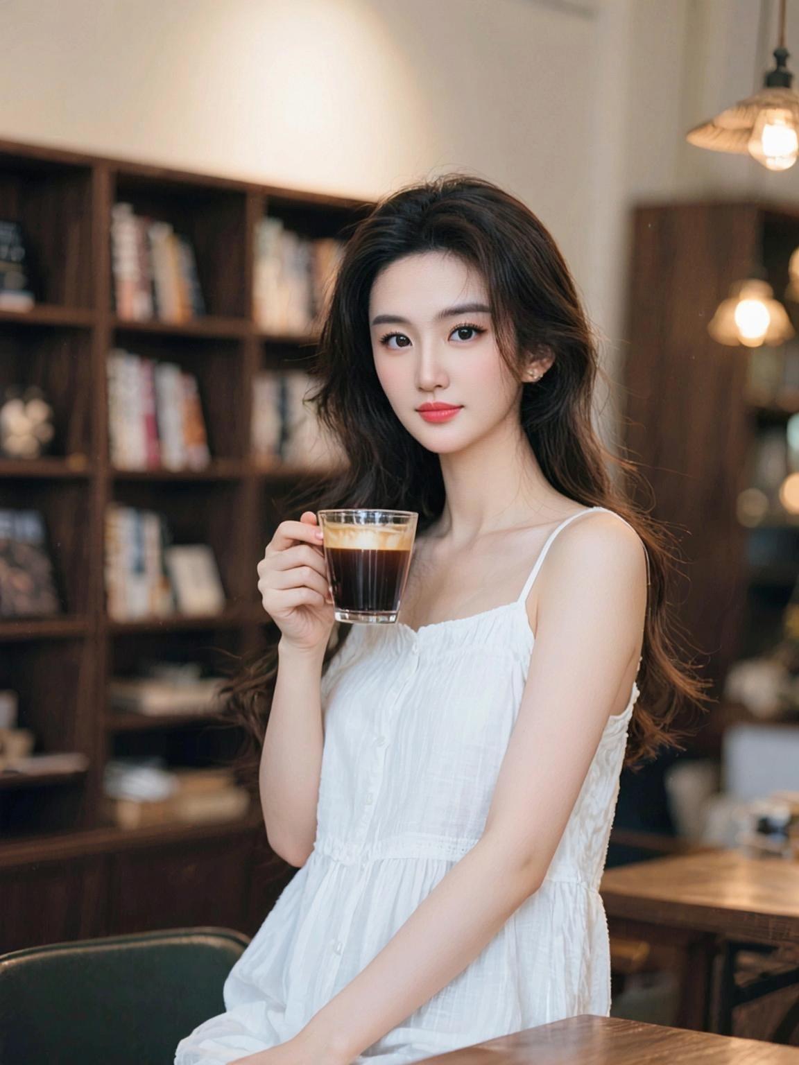 咖啡悠闲拍 抖音ai创作 御姐拍照姿势 原来我也可以这么美
