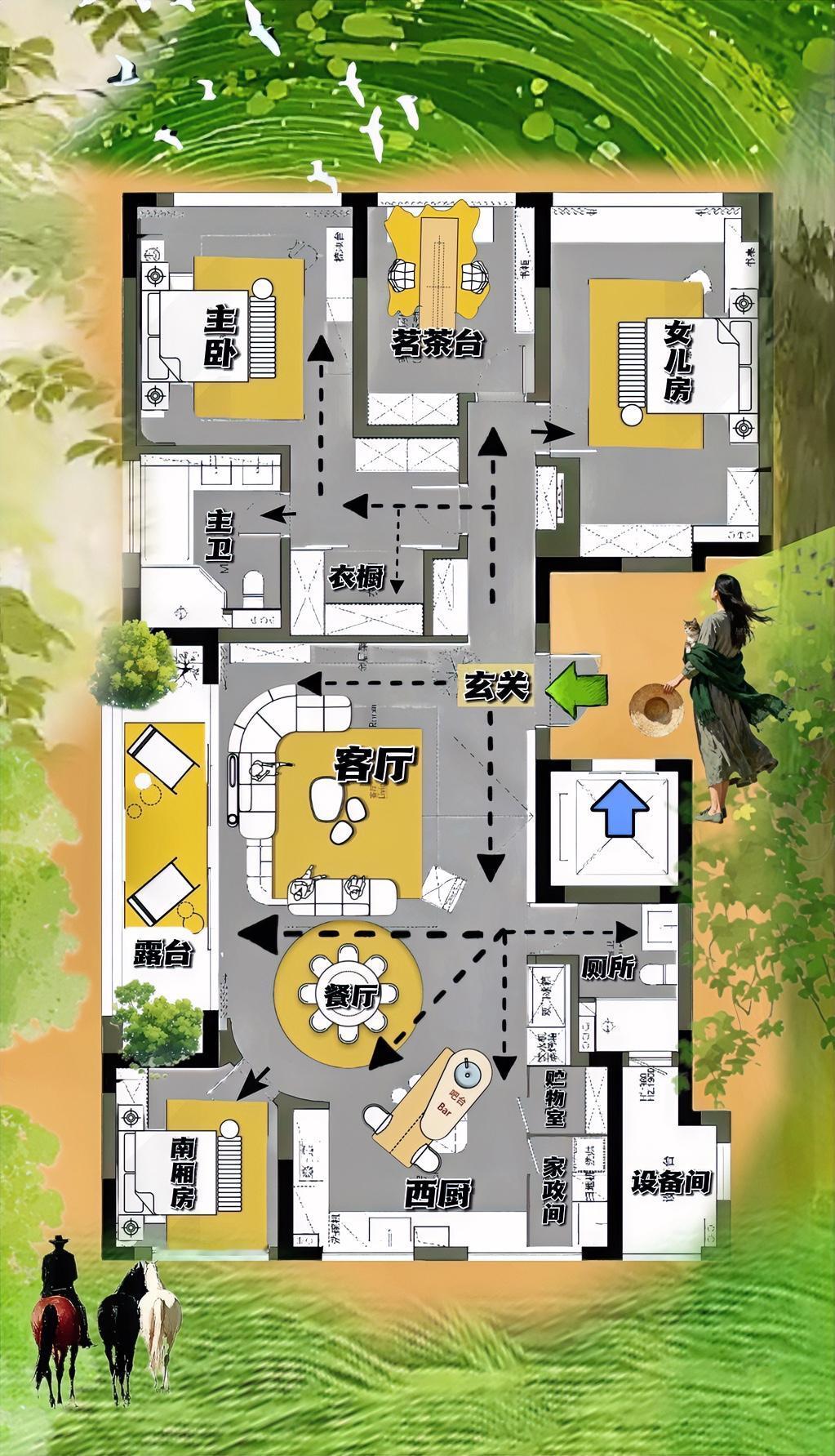 好讲道理的183m²，玄吴混得一踏糊涂，横厅获得这么多点赞，90%靠一体化，不纳
