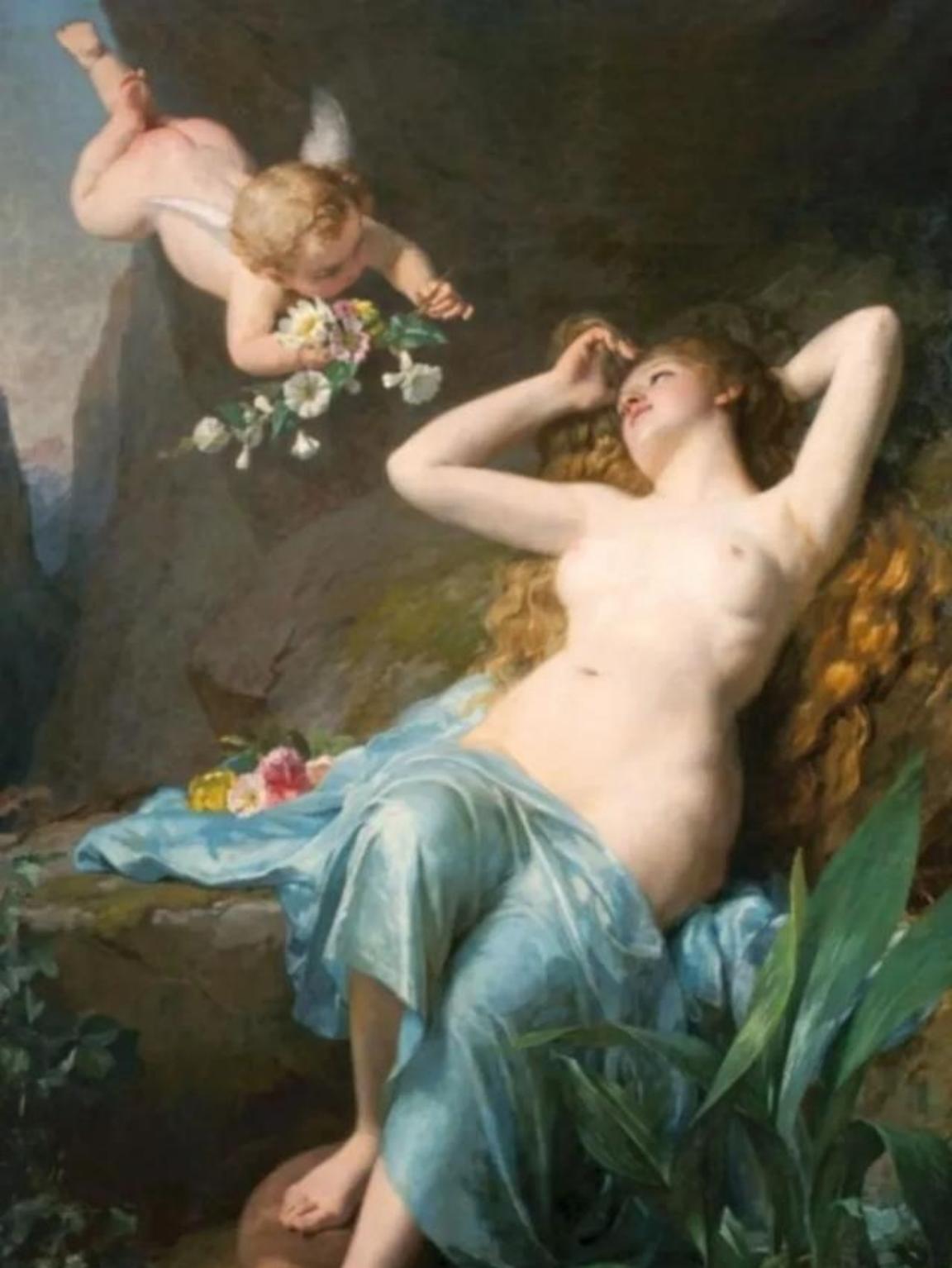 在意大利文艺复兴时期，艺术家拉斐尔创作了一幅令人陶醉的油画作品——《小天使》。这