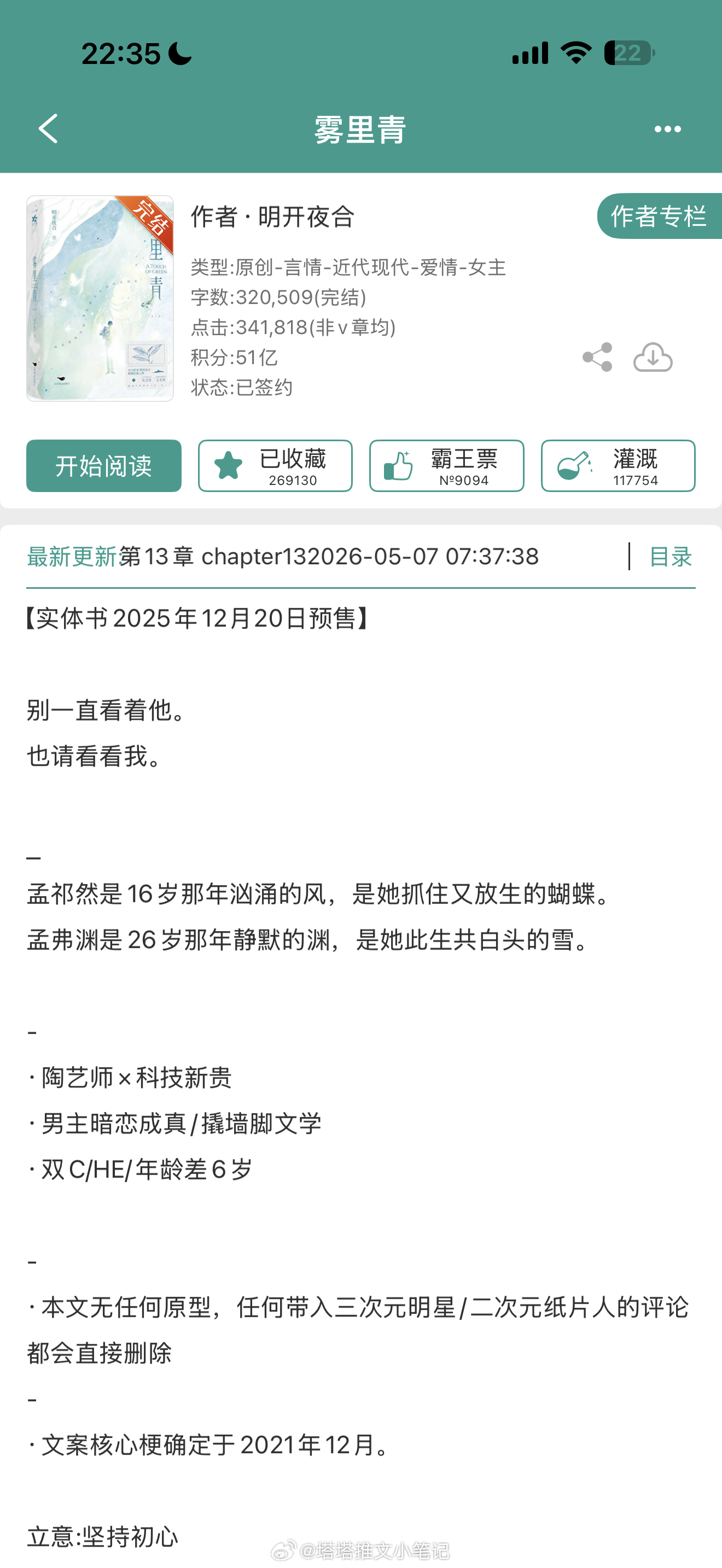 推文 《雾里青》BY明开夜合        暗恋成真/兄弟相争/        