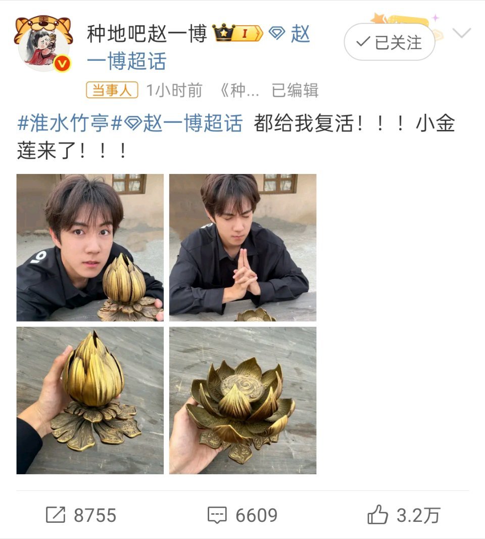 赵一博都给我复活 陪看直播哭得皱皱巴巴的，赵一博把小金莲带来了，都给我复活面具团
