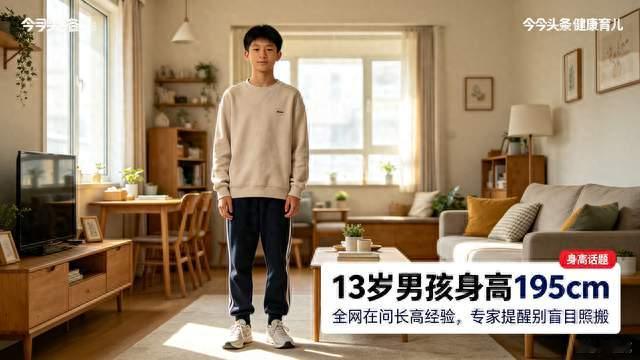13岁男孩身高195cm爆火，全网求长高食谱，专家提醒别盲目照搬