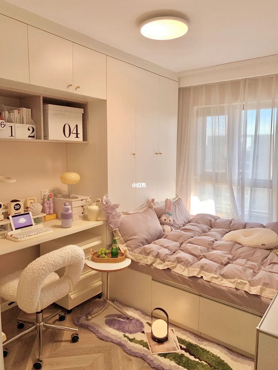 9㎡糯唧唧榻榻米书房💜紫色保温杯我好爱～