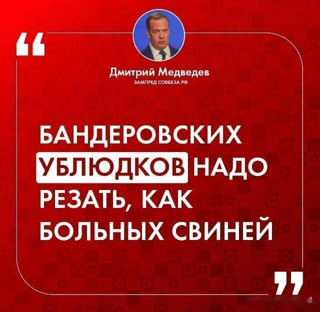 “这帮班德拉分子的败类，就该像病猪一样宰了！”
梅德韦杰夫表态：基辅于跨年夜袭击