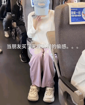 当朋友买了无座，偷感满满[笑哭]