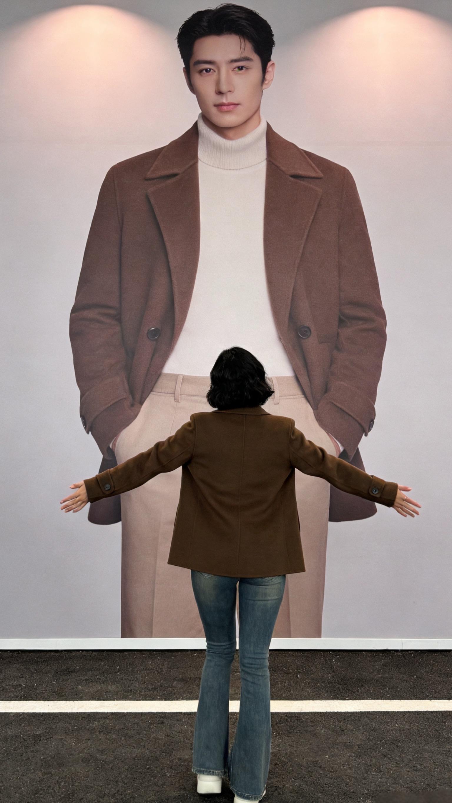 男士双面毛呢大衣100%纯羊毛休闲双排扣修身短风衣秋冬加羽绒外套