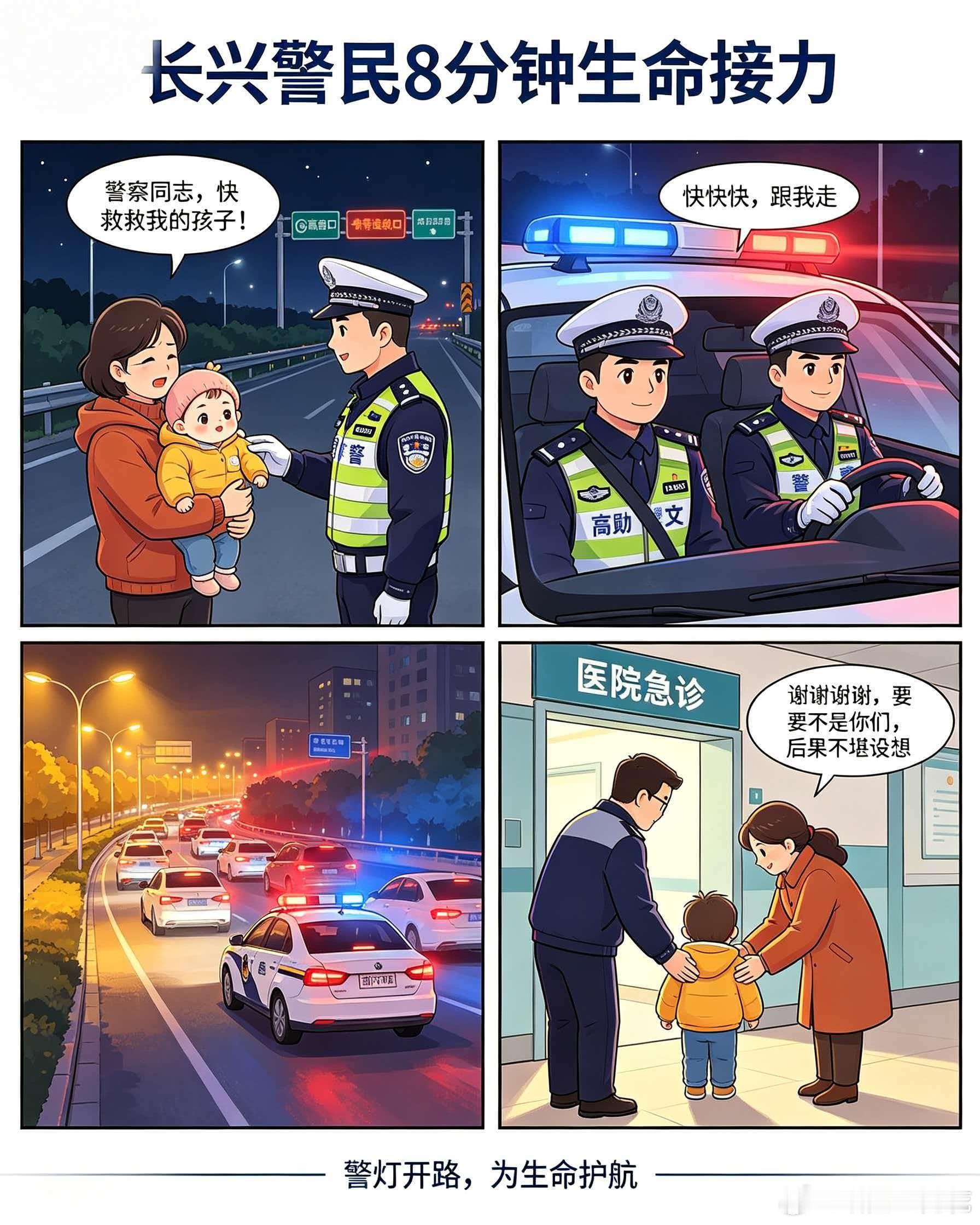 长兴警民8分钟生命接力抢回救治时间警灯开路护送鼻腔异物幼童紧急就医为长兴警方的高