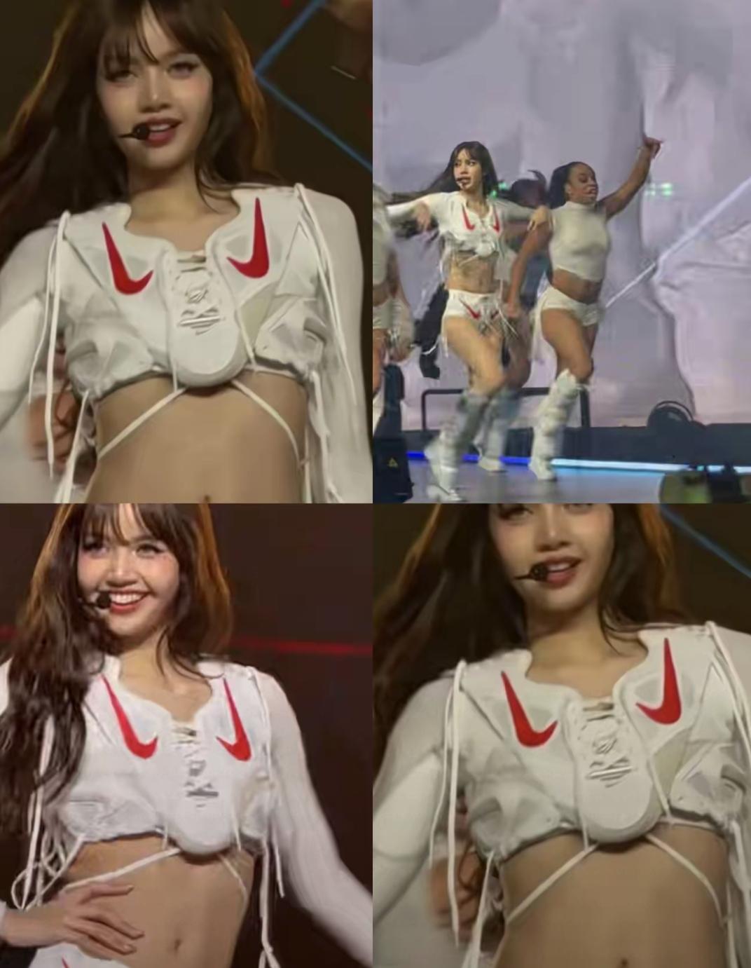 有人问:Lisa这样代言不尴尬吗？
明明接的是鞋子的代言
却偏偏把"鞋子"当上衣