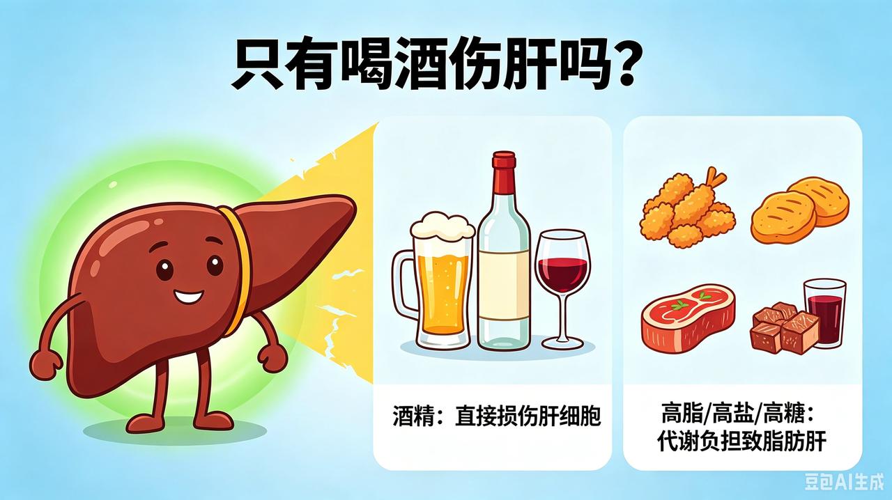 只有喝酒伤肝吗？
      提到「伤肝」，大家都会想到酒。
但我们很多人不知道