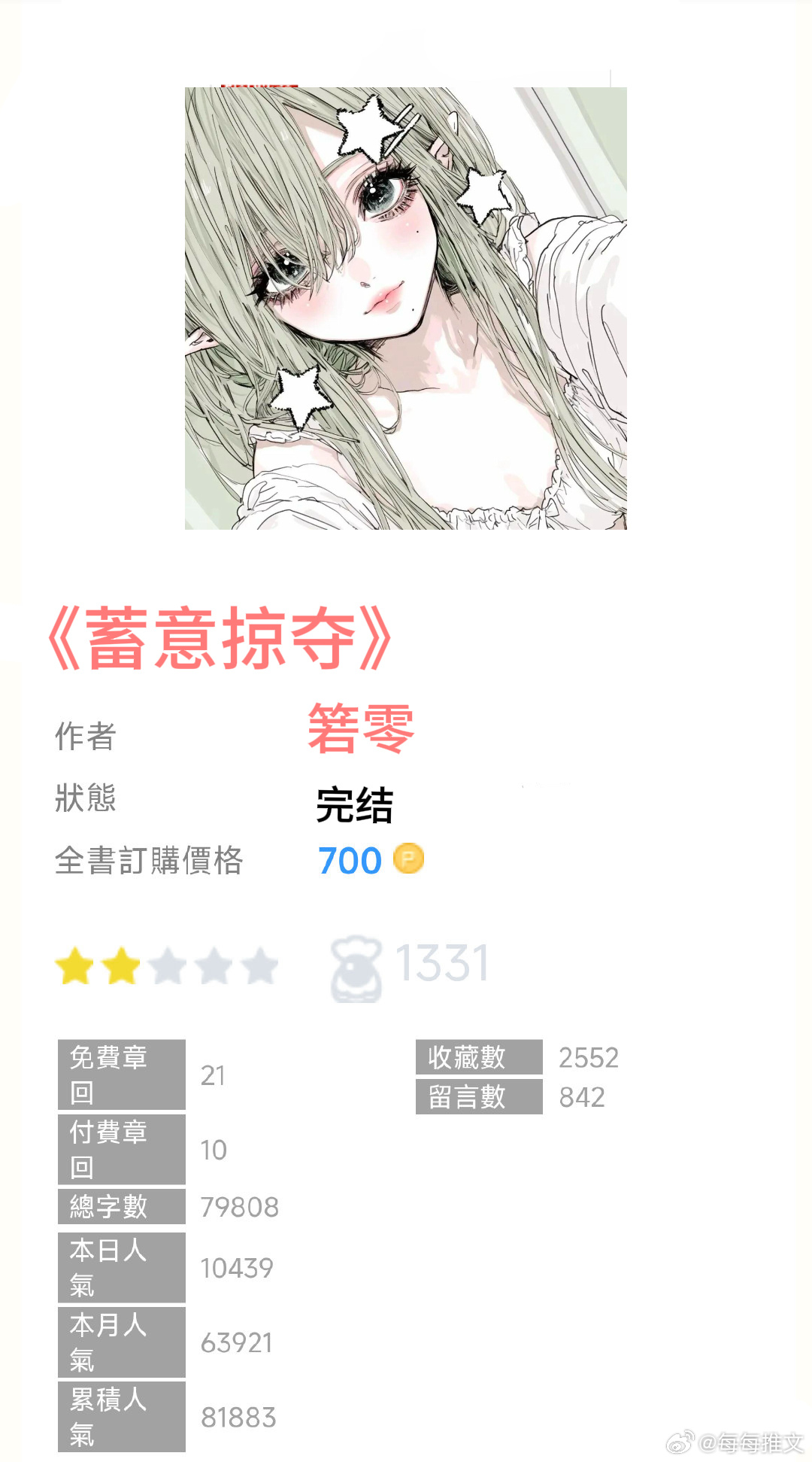 今日推书📖⬇️《蓄意掠夺》by箬零；温婉芭蕾舞老师vs腹黑男主，男主看上了女儿