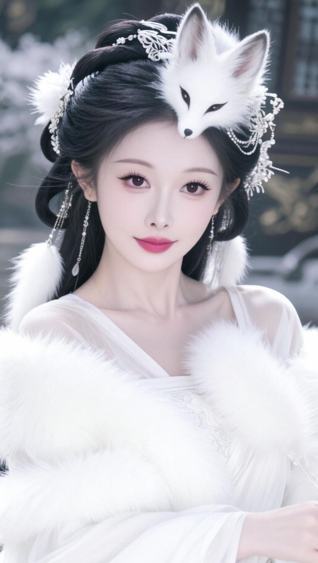 AI狐仙写真 古风的完成度还得看脸 狐族造型 狐美人cos 狐族造型